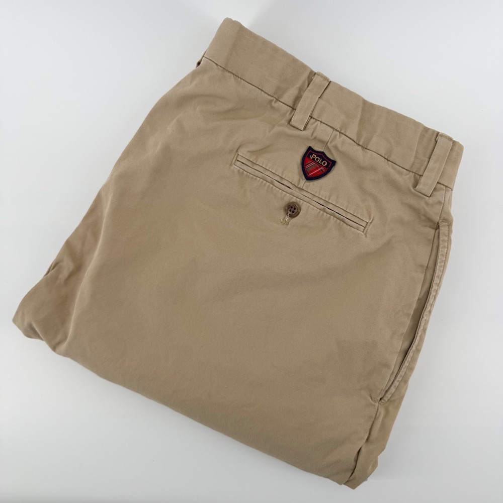 Polo Golf Ralph Lauren Fairway Pant Pleated Khaki Tan Cotton Trousers 40x30